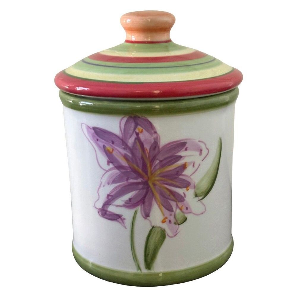 Dansk Tropical Swirl Canister Small 7 Inch Lidded Kitchen Storage